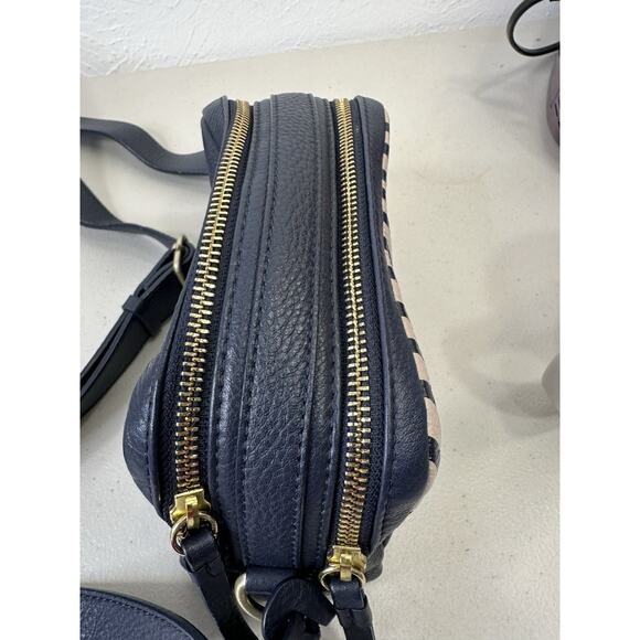 Radley London Hello Lovely Navy Grey Leather Small Crossbody Bag Luxury Dual zip - Picture 7 of 16